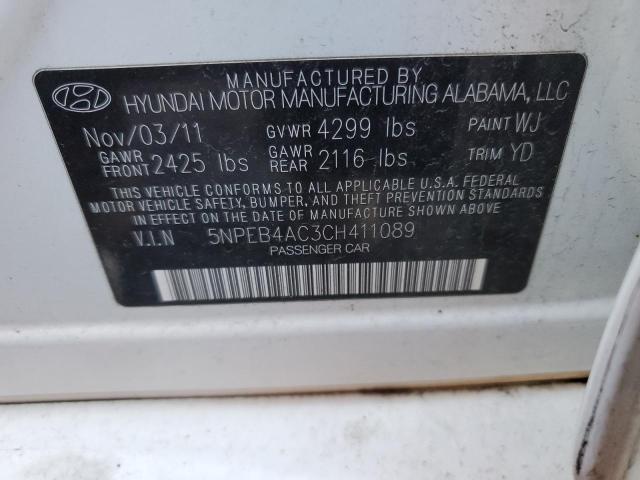 Продаж на аукціоні авто 2012 Hyundai Sonata Gls, vin: 5NPEB4AC3CH411089, номер лоту: 48679264