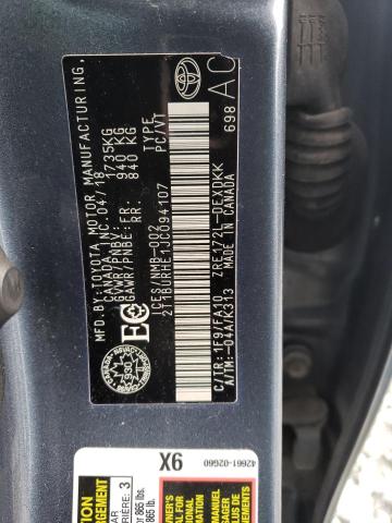 2018 Toyota Corolla L მანქანა იყიდება აუქციონზე, vin: 2T1BURHE1JC094107, აუქციონის ნომერი: 46919014