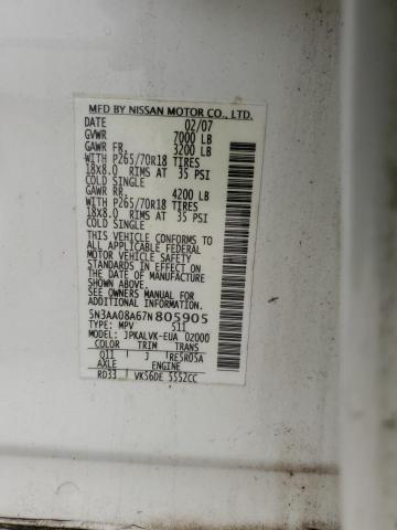 Aukcja sprzedaży 2007 Infiniti Qx56, vin: 5N3AA08A67N805905, numer aukcji: 45285244