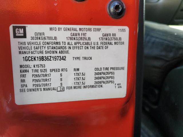 Aukcja sprzedaży 2006 Chevrolet Silverado K1500, vin: 1GCEK19B36Z197342, numer aukcji: 45162264