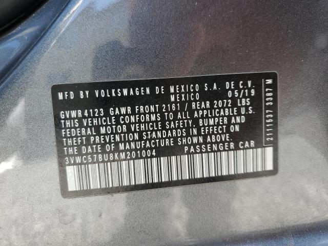 45191364 :رقم المزاد ، 3VWC57BU8KM201004 vin ، 2019 Volkswagen Jetta S مزاد بيع