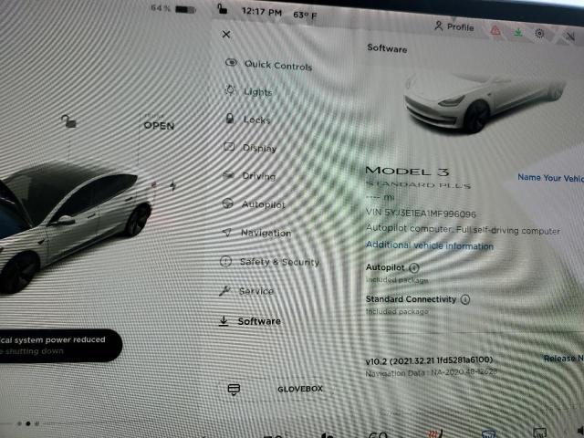 2021 Tesla Model 3 მანქანა იყიდება აუქციონზე, vin: 5YJ3E1EA1MF996096, აუქციონის ნომერი: 47953844