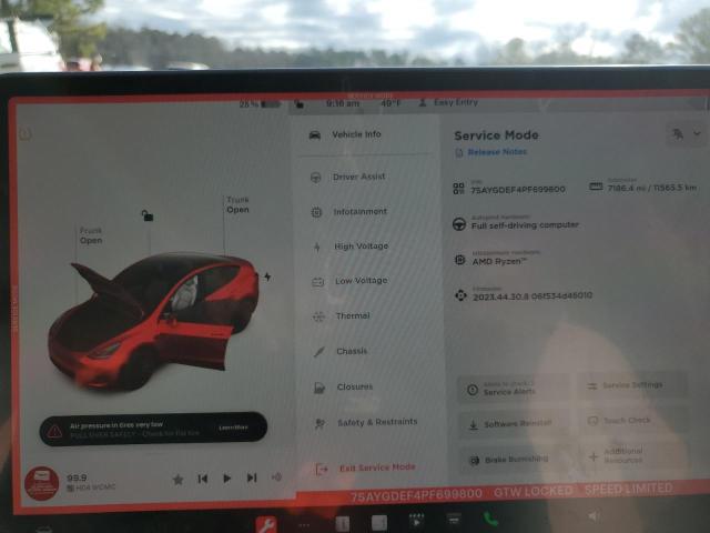 Продажа на аукционе авто 2023 Tesla Model Y, vin: 7SAYGDEF4PF699800, номер лота: 45145174