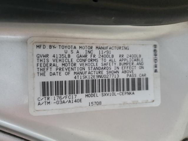 Aukcja sprzedaży 1992 Toyota Camry Le, vin: 4T1SK12E9NU027713, numer aukcji: 45078964