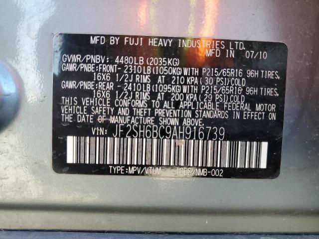 Aukcja sprzedaży 2010 Subaru Forester Xs, vin: JF2SH6BC9AH916739, numer aukcji: 46005414