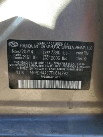 2015 Hyundai Elantra Se მანქანა იყიდება აუქციონზე, vin: 5NPDH4AE7FH614292, აუქციონის ნომერი: 48175384
