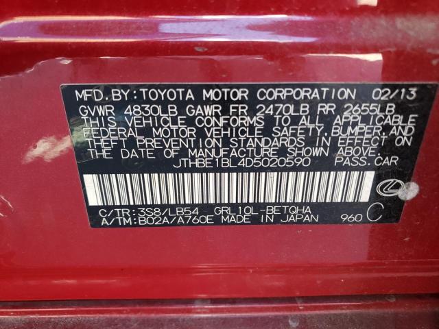 Aukcja sprzedaży 2013 Lexus Gs 350, vin: JTHBE1BL4D5020590, numer aukcji: 47163174