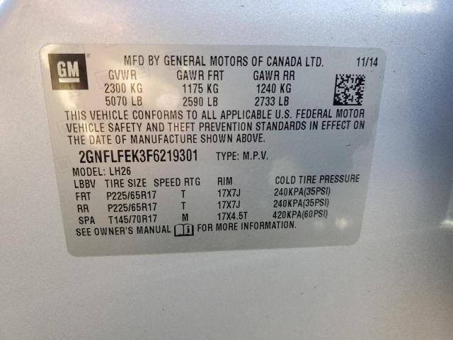 Продажа на аукционе авто 2015 Chevrolet Equinox Lt, vin: 2GNFLFEK3F6219301, номер лота: 48414774