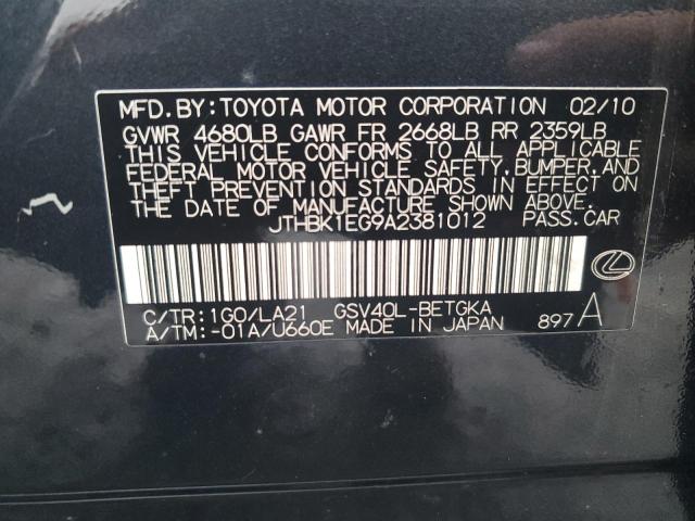 Продаж на аукціоні авто 2010 Lexus Es 350, vin: JTHBK1EG9A2381012, номер лоту: 45985574