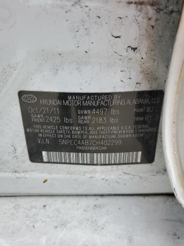 Aukcja sprzedaży 2012 Hyundai Sonata Se, vin: 5NPEC4AB7CH402299, numer aukcji: 48277864