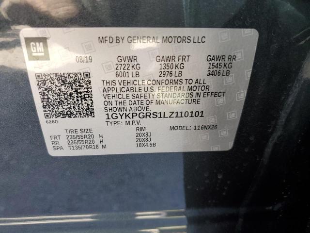 47072524 :رقم المزاد ، 1GYKPGRS1LZ110101 vin ، 2020 Cadillac Xt6 Sport مزاد بيع