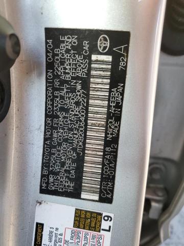 Aukcja sprzedaży 2004 Toyota Prius, vin: JTDKB20U640072277, numer aukcji: 45262084