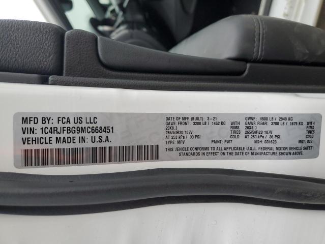 Aukcja sprzedaży 2021 Jeep Grand Cherokee Limited, vin: 1C4RJFBG9MC668451, numer aukcji: 45759574