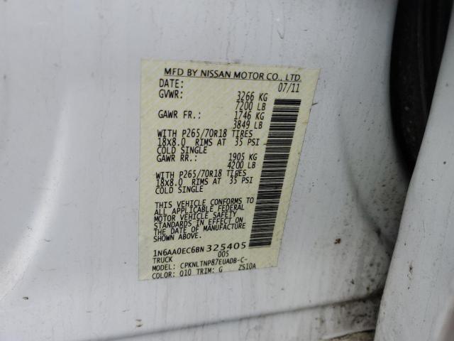 2011 Nissan Titan S მანქანა იყიდება აუქციონზე, vin: 1N6AA0EC6BN325405, აუქციონის ნომერი: 46840294
