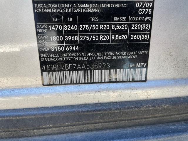 Aukcja sprzedaży 2010 Mercedes-benz Gl 450 4matic, vin: 4JGBF7BE7AA538923, numer aukcji: 49066084