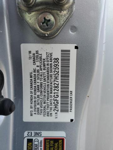 Aukcja sprzedaży 2007 Honda Civic Ex, vin: 2HGFG12827H525938, numer aukcji: 45252264