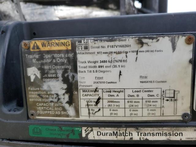 2010 Hyst Forklift მანქანა იყიდება აუქციონზე, vin: F187V16026H, აუქციონის ნომერი: 47235924