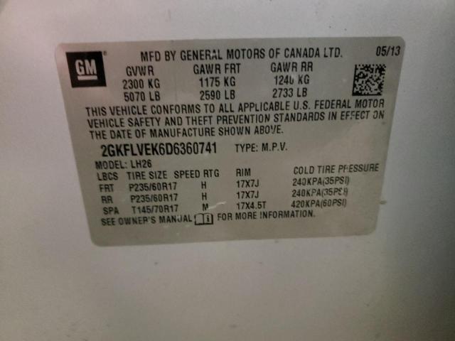 2013 Gmc Terrain Slt მანქანა იყიდება აუქციონზე, vin: 2GKFLVEK6D6360741, აუქციონის ნომერი: 45889794