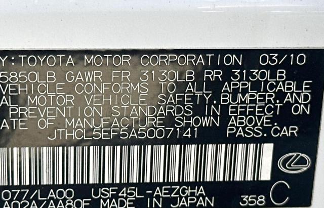 49273584 :رقم المزاد ، JTHCL5EF5A5007141 vin ، 2010 Lexus Ls 460 مزاد بيع