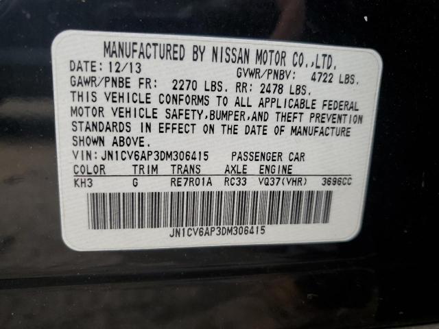 Aukcja sprzedaży 2013 Infiniti G37 Base, vin: JN1CV6AP3DM306415, numer aukcji: 47149934