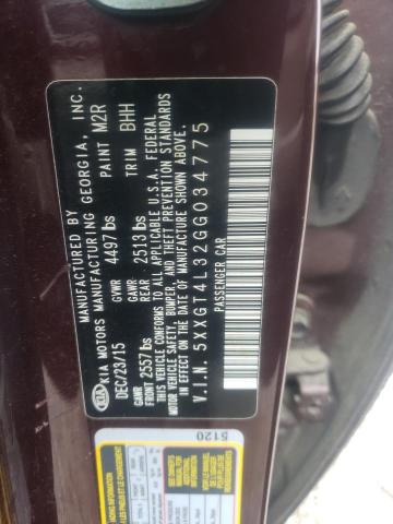 Продаж на аукціоні авто 2016 Kia Optima Lx, vin: 5XXGT4L32GG034775, номер лоту: 46104944