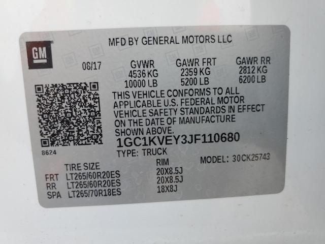 Продаж на аукціоні авто 2018 Chevrolet Silverado K2500 Heavy Duty Lt, vin: 1GC1KVEY3JF110680, номер лоту: 48223374