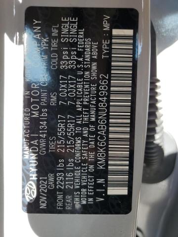 Aukcja sprzedaży 2022 Hyundai Kona Sel, vin: KM8K6CAB6NU849862, numer aukcji: 43517284
