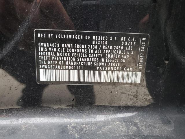 Aukcja sprzedaży 2019 Volkswagen Golf S, vin: 3VWG57AU2KM001111, numer aukcji: 45430094