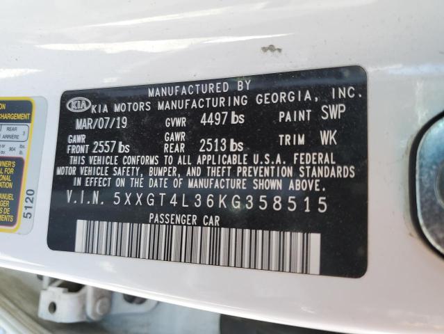 48244844 :رقم المزاد ، 5XXGT4L36KG358515 vin ، 2019 Kia Optima Lx مزاد بيع