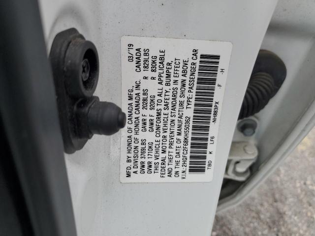 Aukcja sprzedaży 2019 Honda Civic Lx, vin: 2HGFC2F68KH550362, numer aukcji: 45438694