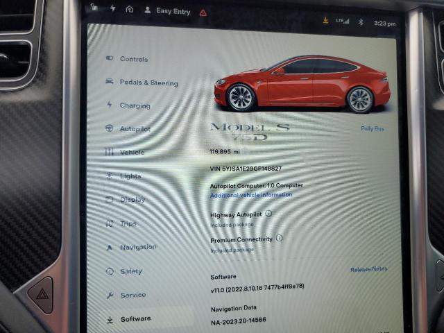 2016 Tesla Model S მანქანა იყიდება აუქციონზე, vin: 5YJSA1E29GF148827, აუქციონის ნომერი: 45265754