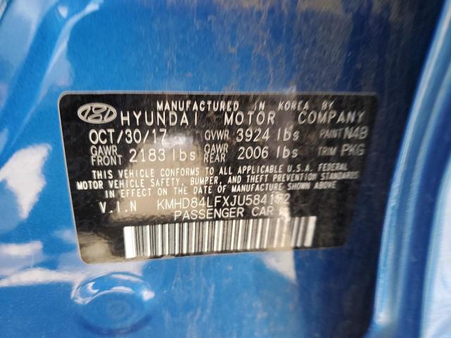 Продажа на аукционе авто 2018 Hyundai Elantra Sel, vin: KMHD84LFXJU584172, номер лота: 44519194