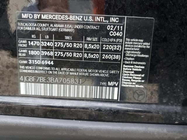 Aukcja sprzedaży 2011 Mercedes-benz Gl 450 4matic, vin: 4JGBF7BE3BA705831, numer aukcji: 45441854