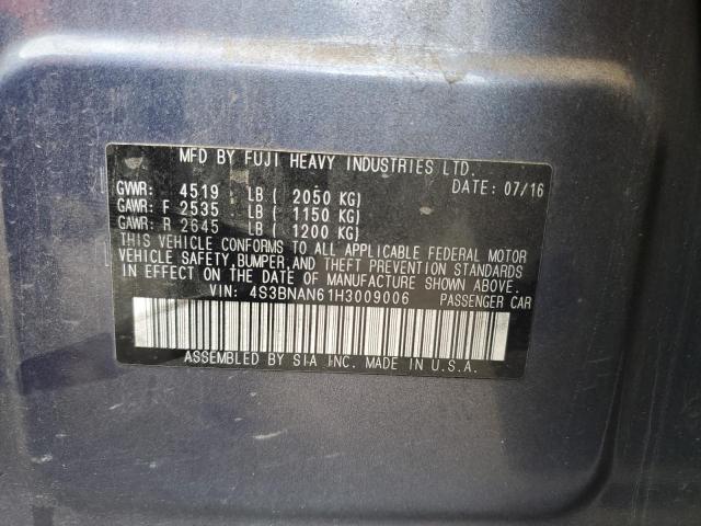 48159074 :رقم المزاد ، 4S3BNAN61H3009006 vin ، 2017 Subaru Legacy 2.5i Limited مزاد بيع