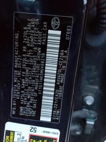 Продаж на аукціоні авто 2021 Toyota Camry Se, vin: 4T1G11AK5MU468219, номер лоту: 45107184
