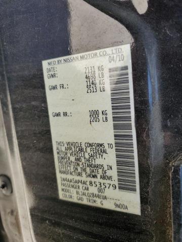 Aukcja sprzedaży 2010 Nissan Maxima S, vin: 1N4AA5AP4AC853579, numer aukcji: 45380284