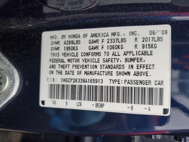 Продажа на аукционе авто 2009 Honda Accord Lx, vin: 1HGCP26339A165913, номер лота: 46883814