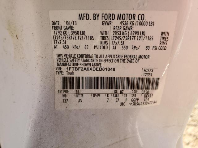 Продаж на аукціоні авто 2013 Ford F250, vin: 1FTBF2A6XDEB81848, номер лоту: 50028146