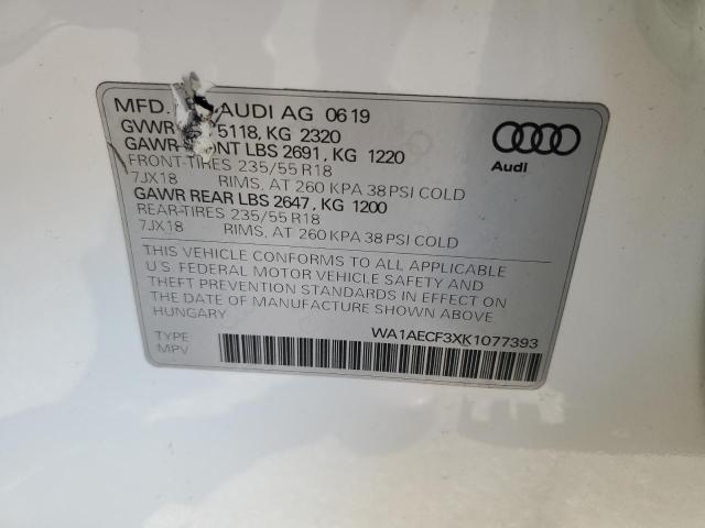 45573054 :رقم المزاد ، WA1AECF3XK1077393 vin ، 2019 Audi Q3 Premium مزاد بيع
