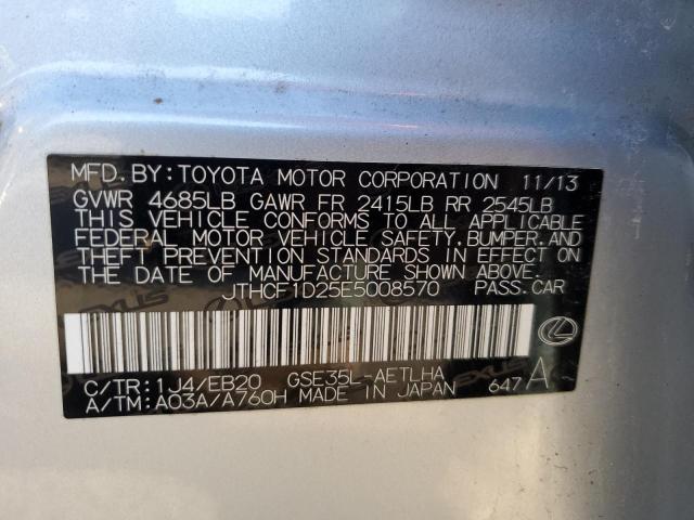 Aukcja sprzedaży 2014 Lexus Is 250, vin: JTHCF1D25E5008570, numer aukcji: 47389424