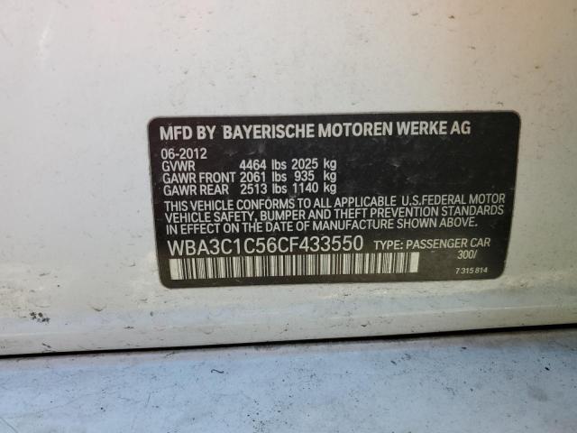 2012 Bmw 328 I Sulev მანქანა იყიდება აუქციონზე, vin: WBA3C1C56CF433550, აუქციონის ნომერი: 47074774