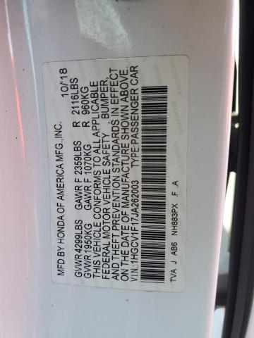 Aukcja sprzedaży 2018 Honda Accord Lx, vin: 1HGCV1F17JA262003, numer aukcji: 45434334