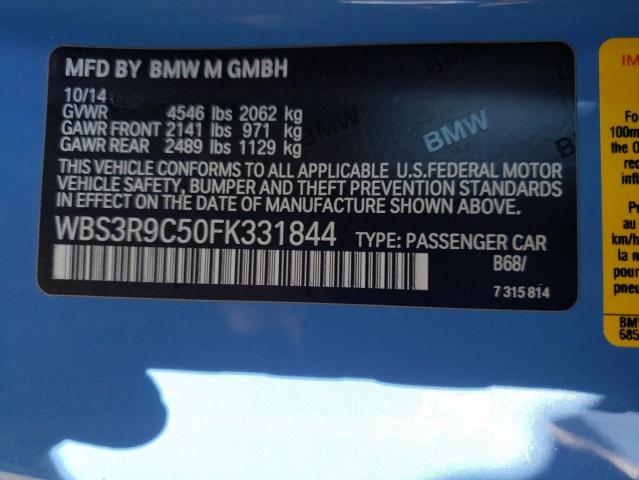 Продажа на аукционе авто 2015 Bmw M4, vin: WBS3R9C50FK331844, номер лота: 45902494