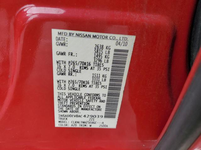 Aukcja sprzedaży 2010 Nissan Frontier Crew Cab Se, vin: 1N6AD0EV8AC429039, numer aukcji: 45357664