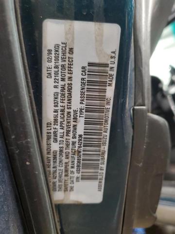Auction sale of the 1998 Subaru Legacy, vin: 4S3BG6850W7642936, lot number: 49401865