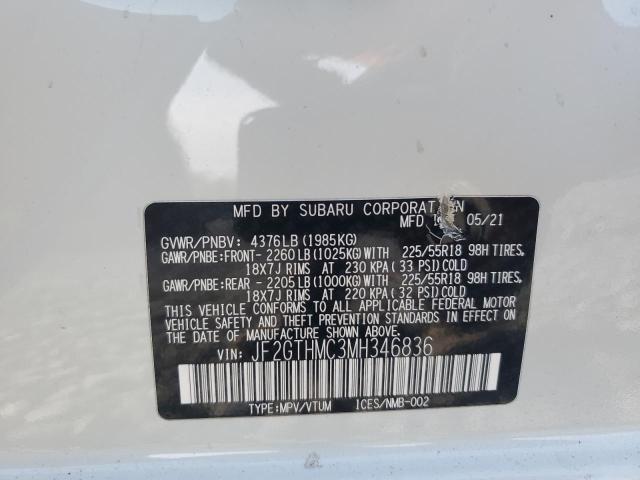 Aukcja sprzedaży 2021 Subaru Crosstrek, vin: JF2GTHMC3MH346836, numer aukcji: 49797255