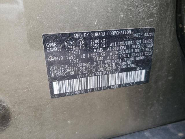 51440775 :رقم المزاد ، 4S4BTGUD2P3202588 vin ، 2023 Subaru Outback Wi مزاد بيع
