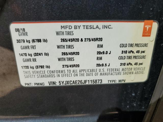 Aukcja sprzedaży 2018 Tesla Model X, vin: 5YJXCAE26JF115873, numer aukcji: 47975395