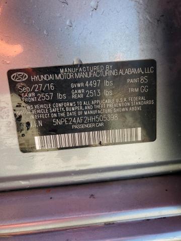 Продаж на аукціоні авто 2017 Hyundai Sonata Se, vin: 5NPE24AF2HH505398, номер лоту: 47597095