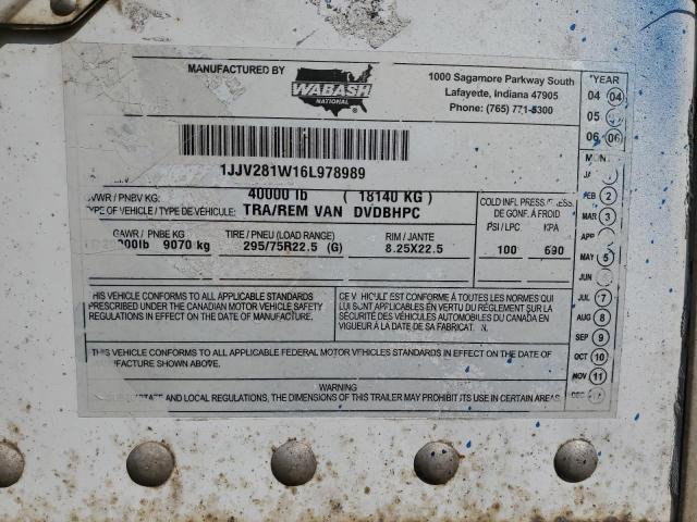 Продаж на аукціоні авто 2006 Wabash Dry Van Trailer, vin: 1JJV281W16L978989, номер лоту: 48076705